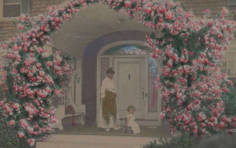 Wallace Nutting Framed Scene Rose Trellis. Signed. Good (1 of 1)