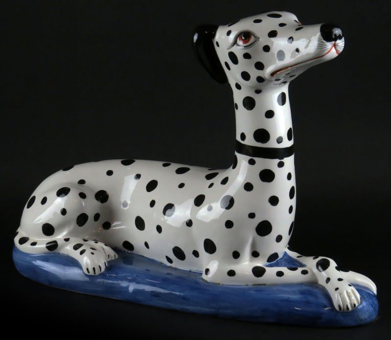 Large Italian Ceramic Dalmatian. Signed. Measures 14 (1 of 1)