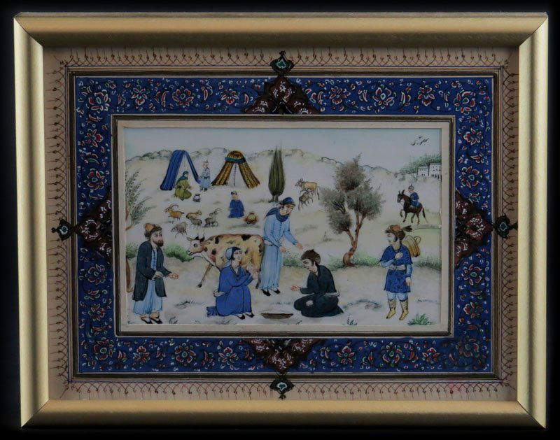20th Century Hand Painted Persian Miniature. Signed (1 of 1)