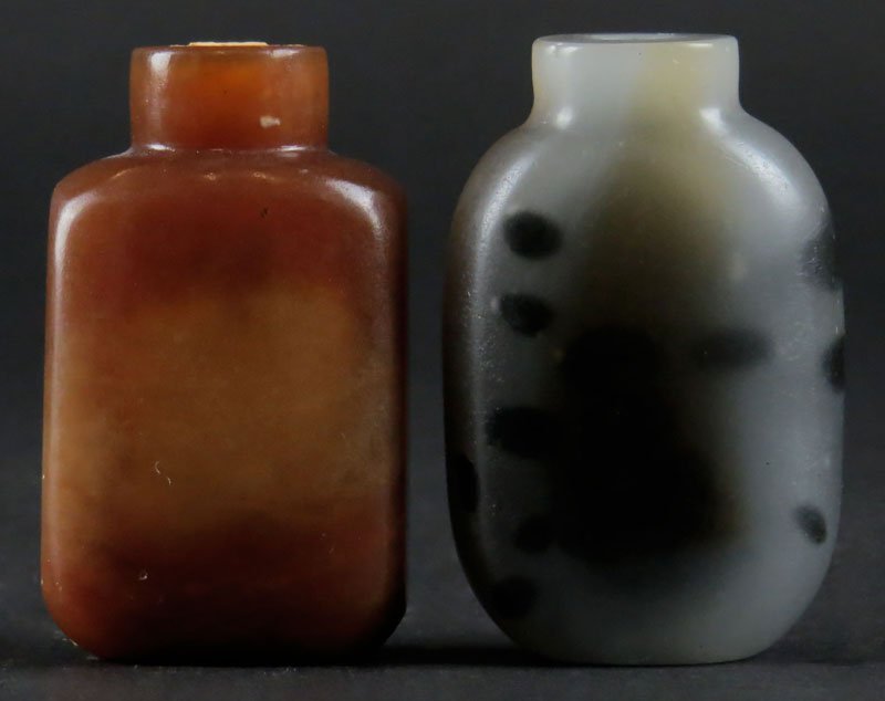Two (2) 19/20th Century Chinese Hardstone Snuff (1 of 1)