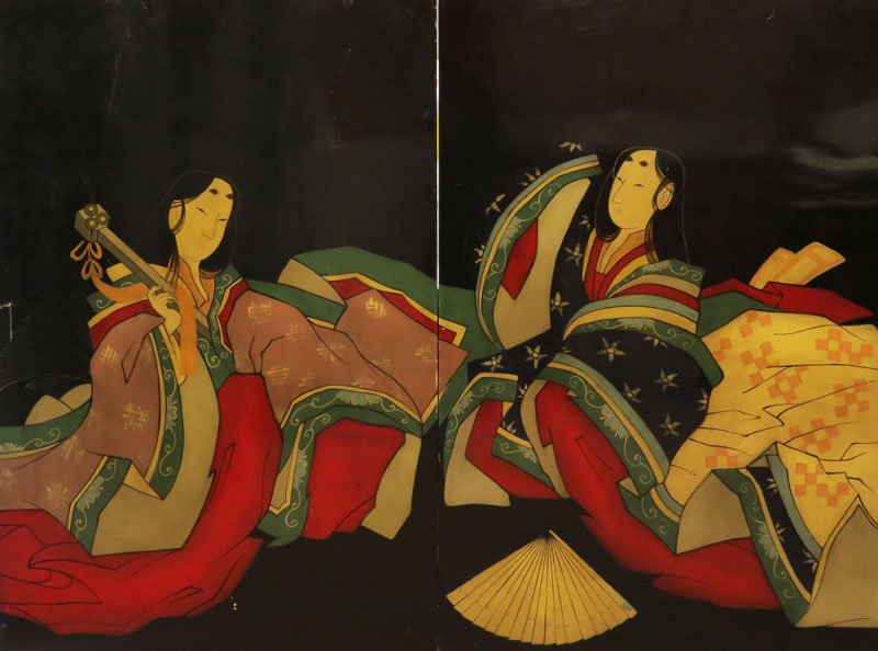 Two (2) Japanese Lacquer Panels Wall Hangings. Signed. (1 of 1)