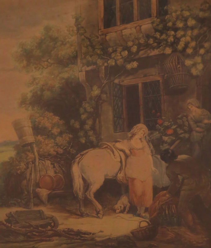 after: Francis Wheatley English-Irish (1747-1801): after: Francis Wheatley English-Irish (1747-1801) Mezzotint by Eugene Lily "Repairing to Market" Blindstamp Lower Left "Printsellers Association" Good Condition. Frame Measures 8-3/8 Inches by 24 Inch