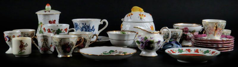 Box Lot of Assorted Porcelain Cup and Saucers and (1 of 1)