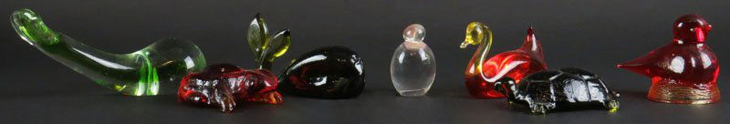 Box Lot Of Assorted Multicolored Glass Animals. (1 of 1)