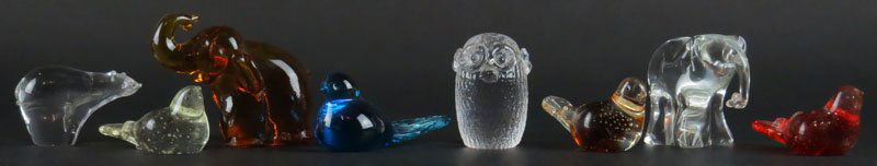 Box Lot Of Assorted Multicolored Glass Animals. (1 of 1)