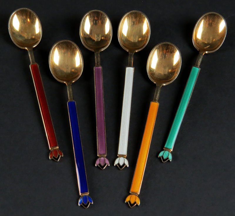 Six (6) David Andersen Norway Sterling Silver Vermeil (1 of 1)