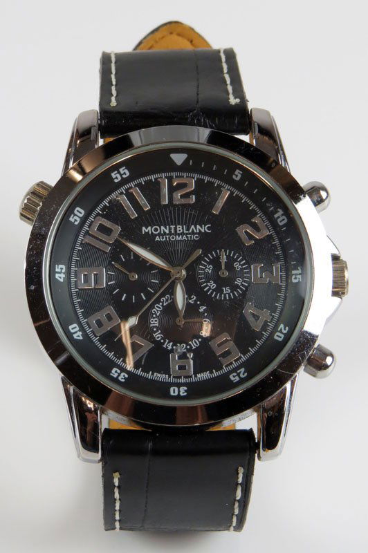 Large Face Montblanc Replica Wristwatch with Leather (1 of 1)