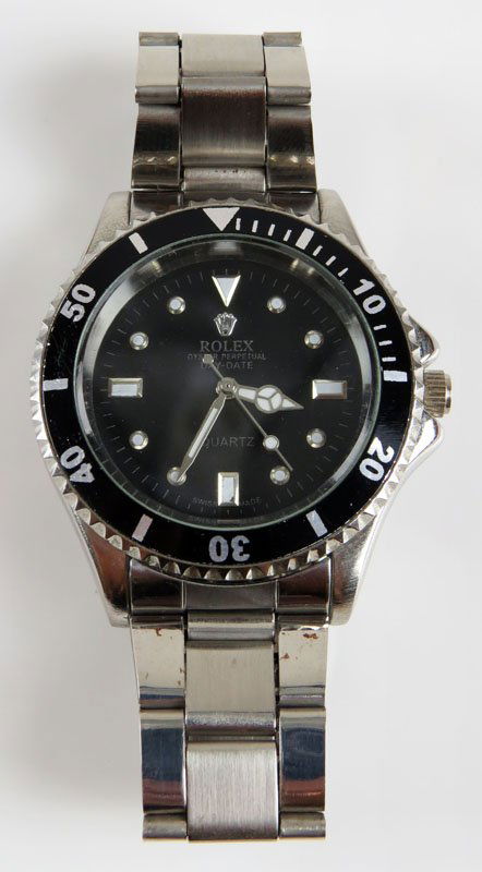 Rolex Replica Wristwatch with Silvertone Band. Bears (1 of 1)