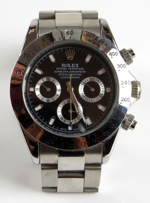 Rolex Replica Wristwatch with Silvertone Band. Bears (1 of 1)