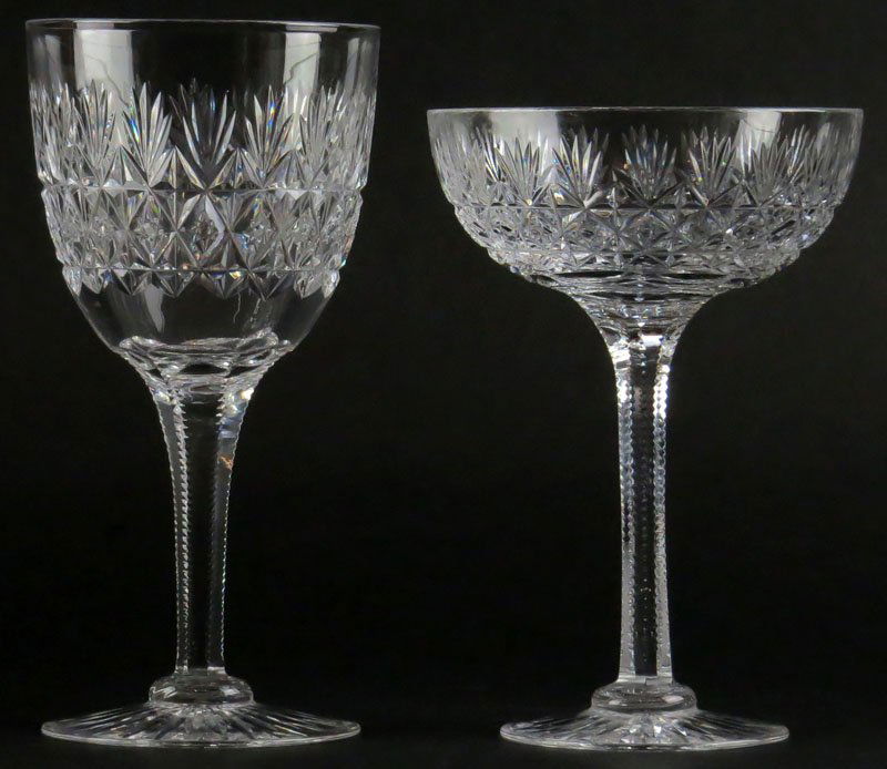Eleven (11) Tudor England Cut Crystal Stemware. Signed (1 of 1)