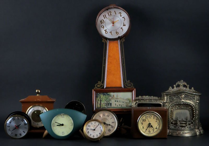 Box Lot of Assorted Clock Movements/Parts. Mostly (1 of 1)