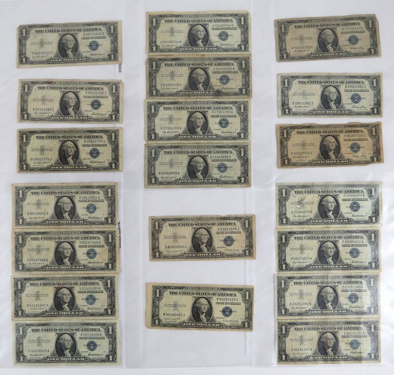 Collection of Twenty (20) One Dollar Silver Certificate (1 of 1)