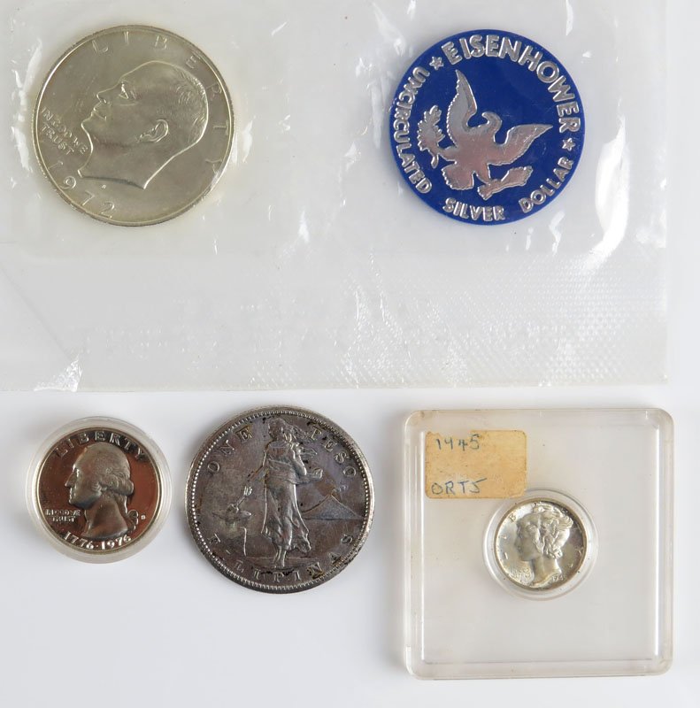 Collection of Four (4) Coins Including: 1972 Eisenhower (1 of 1)