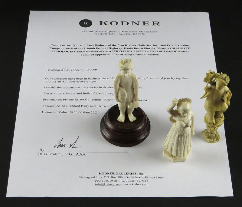 Three (3) 20th Century Chinese and Indian Carved Asian (1 of 1)