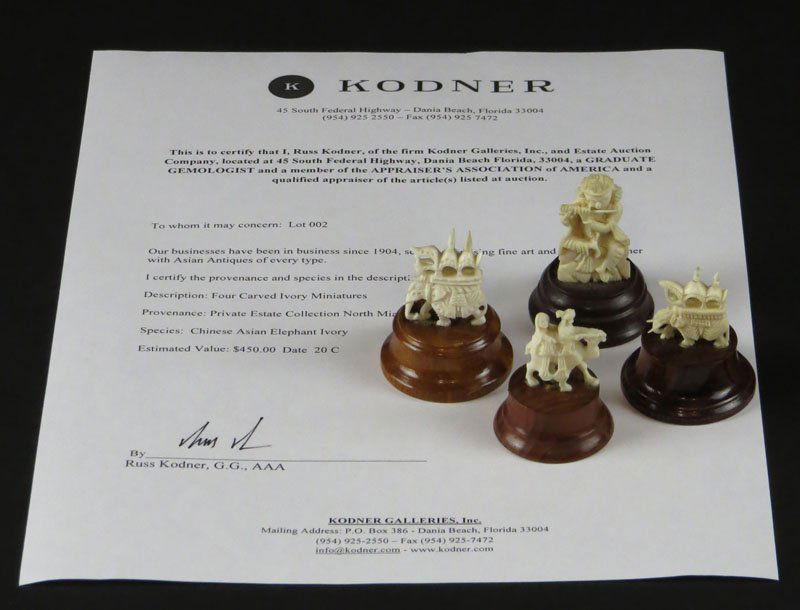 Four (4) 20th Century Indian Carved Asian Elephant (1 of 1)