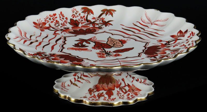 Antique Copeland Pedestal Compote with Scalloped Rim in (1 of 1)