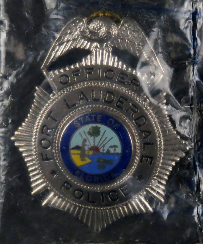 Brand New Original Packaging Fort Lauderdale Police: Brand New Original Packaging Fort Lauderdale Police Officer Badge State of Florida. As New Condition. Measures 2-3/4 Inches by 2-3/8 Inches Wide. Shipping $20.00