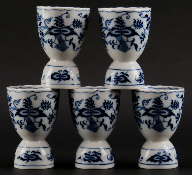 Five (5) Blue Danube Japan Porcelain Egg Cups. Signed. (1 of 1)