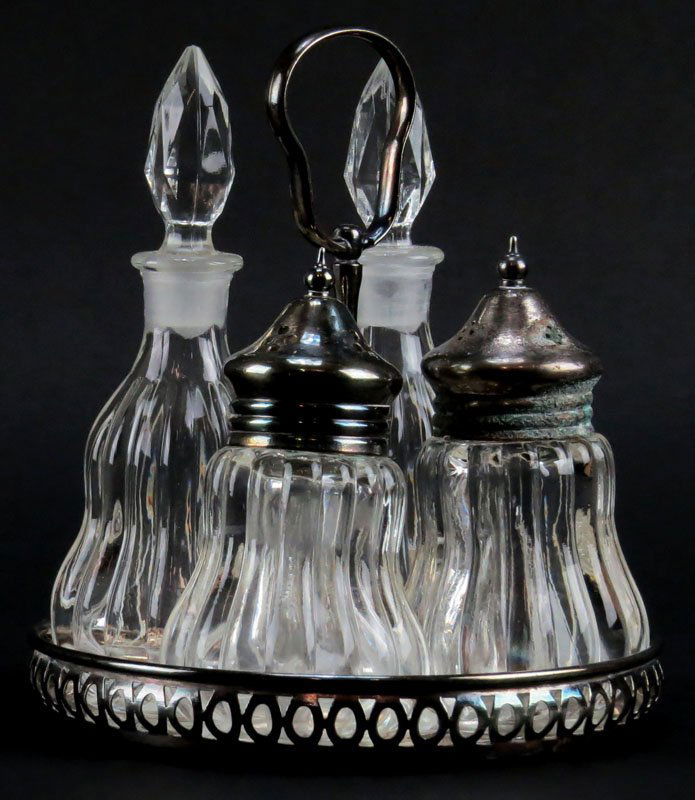 Silver Plated Condiment Set Including: Salt/Pepper and (1 of 1)