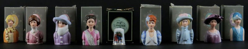 Collection of Nine (9) Avon Thimbles in Original Boxes.: Collection of Nine (9) Avon Thimbles in Original Boxes. Shipping $20.00