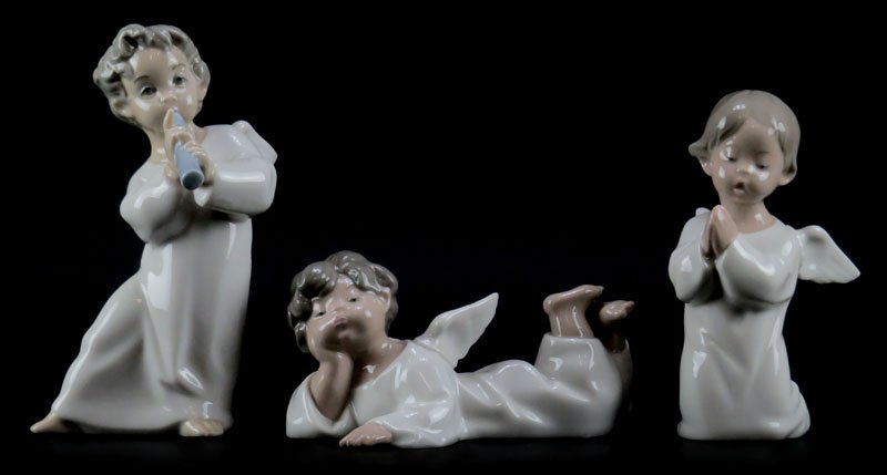 Three (3) Lladro Porcelain Figures. Angel Praying (1 of 1)