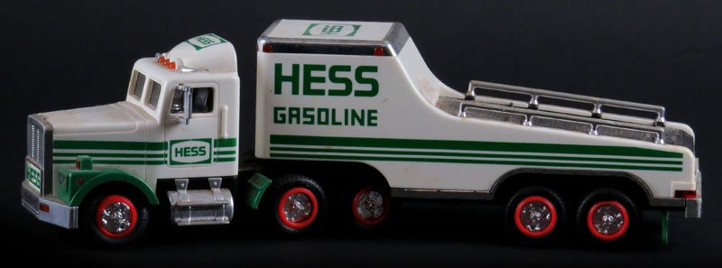 1991 Hess Toy Gasoline Flatbed Truck, No Box. Good: 1991 Hess Toy Gasoline Flatbed Truck, No Box. Good Condition, Needs Cleaning. Measures 12-1/2 Inches Long. Shipping $20.00