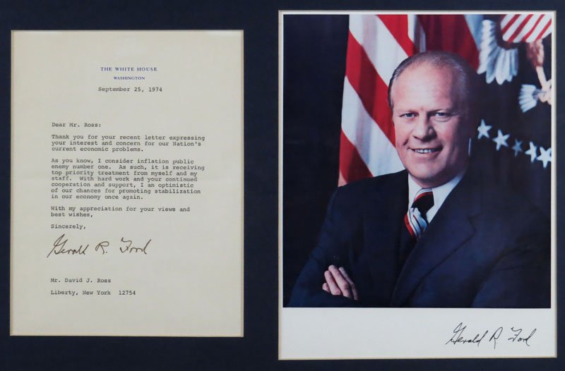 Circa 1974 Gerald R. Ford, President Framed Autographed (1 of 1)