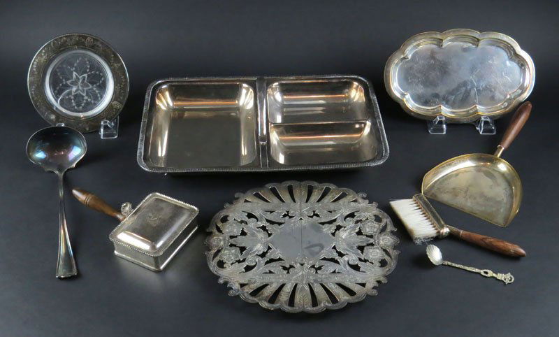 Four (4) Silverplated Trays Together with Five (5) (1 of 1)