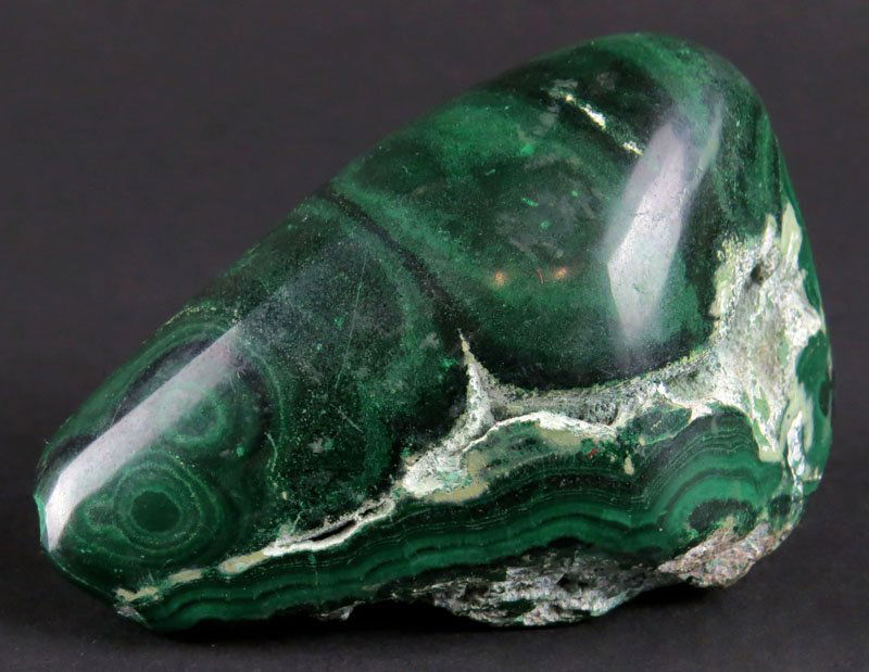 Polished Malachite Stone. Upper Part Polished. Measures (1 of 1)