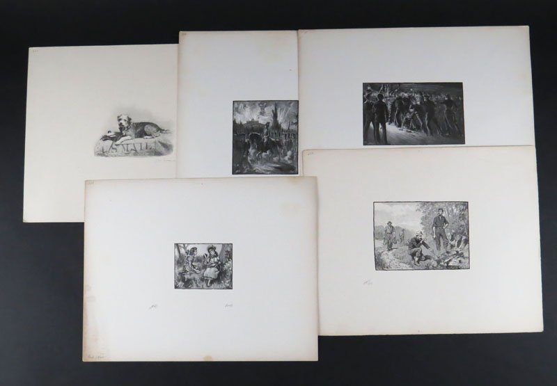 John William Evans America-New York/Brooklyn (born1855-: John William Evans America-New York/Brooklyn (born1855- ) Five (5) Prints or Possibly Wood Engravings. Average Size 9-1/2 Inches by 12 Inches. Shipping $20.00