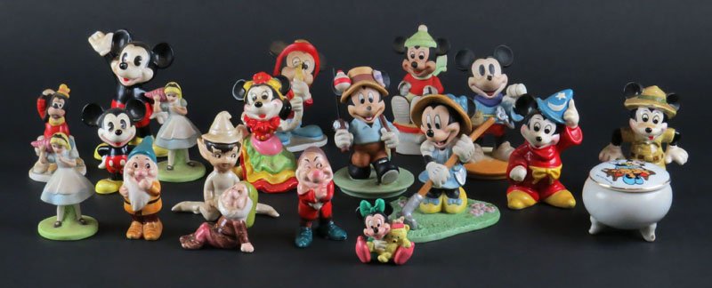 Box Lot Of Assorted Porcelain Disney Figurines, Mostly (1 of 1)