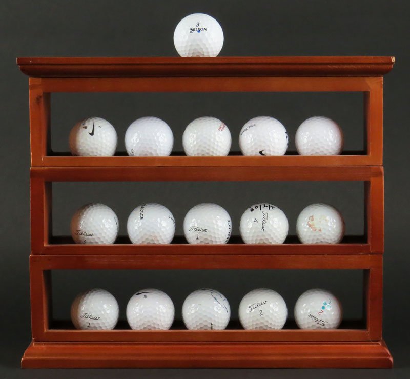 Collection of Signed Golf Balls together with Display (1 of 1)