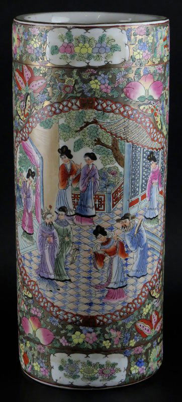 Chinese Export Porcelain Umbrella Stand in the Rose (1 of 1)