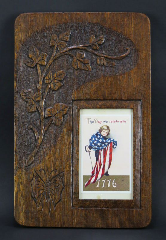 Art Nouveau Carved Wooden Frame. Unsigned. Good (1 of 1)