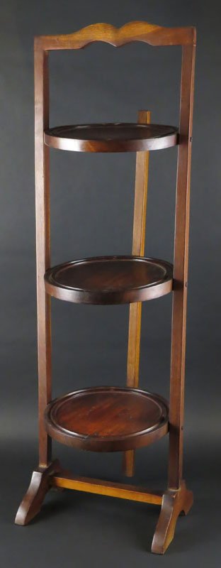 Collapsible Wooden Three Tier Shelf. Unsigned. Good (1 of 1)