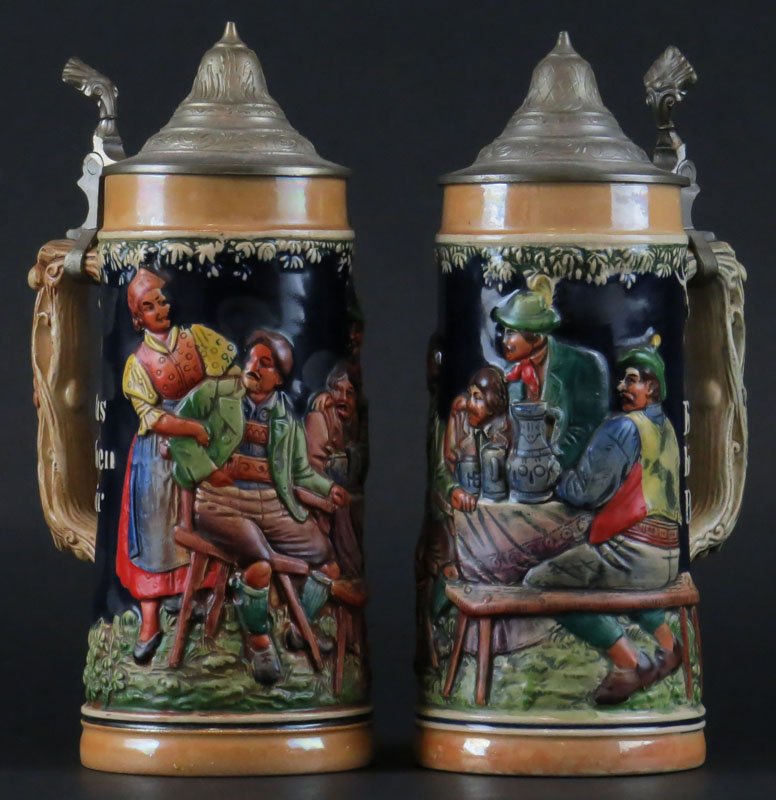 Two (2) 0.5 Liter German Beer Steins. Signed Made in (1 of 1)