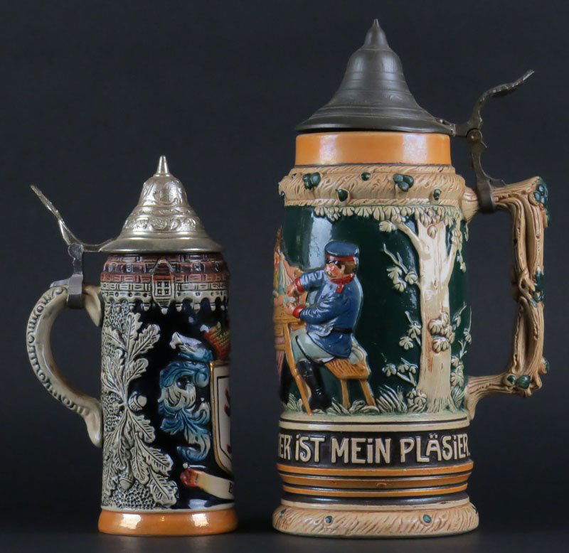 Two (2) German Beer Steins. One (1) Stamped #7000. (1 of 1)