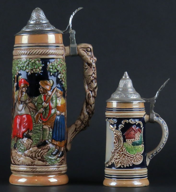 Two (2) German Beer Steins, One Signed MR and the Other (1 of 1)