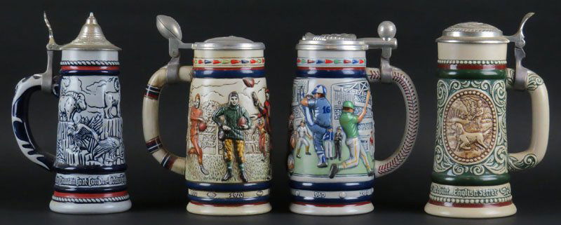 Four (4) Avon Beer Steins. Signed. Good Condition. (1 of 1)