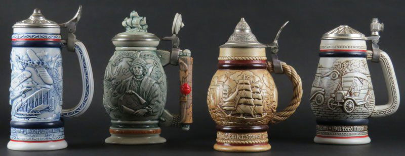 Four (4) Avon Beer Steins. Signed. Good Condition. (1 of 1)