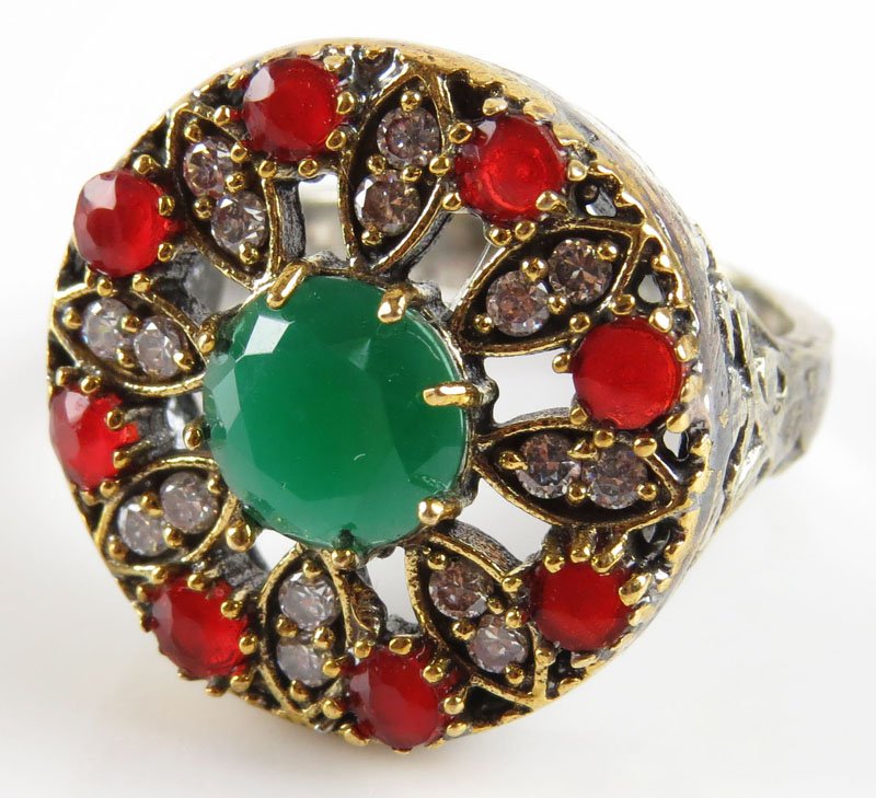 Sterling Silver, Bronze, White Topaz, Ruby and Emerald (1 of 1)