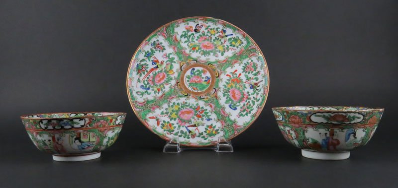 Two (2) 19th Century Chinese Export Porcelain Rose (1 of 1)