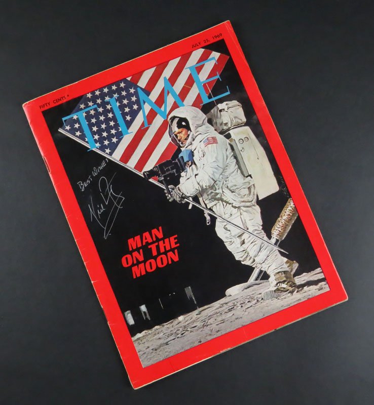 Neil Armstrong Autographed Time Magazine, July 25, (1 of 1)