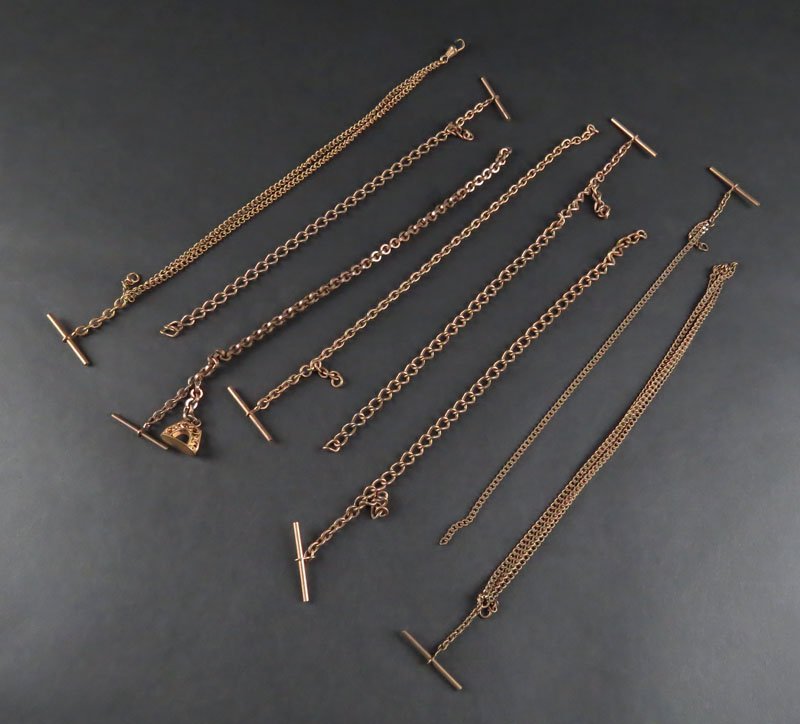 Lot of Assorted Pocket Watch Chains Most Missing (1 of 1)