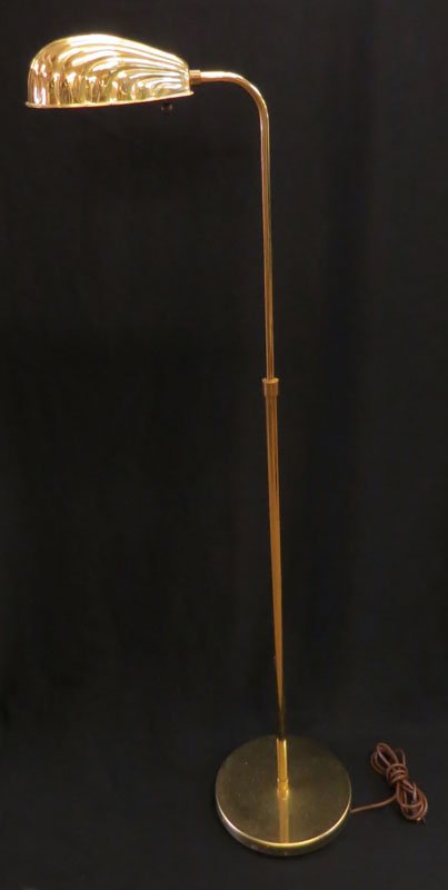 Brass Reading Floor Lamp. Unsigned. Good Condition. (1 of 1)