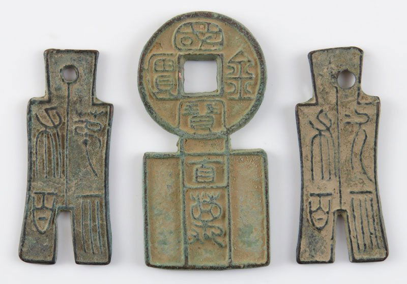 Three (3) Antique Chinese Bronze Currency. Shipping (1 of 1)