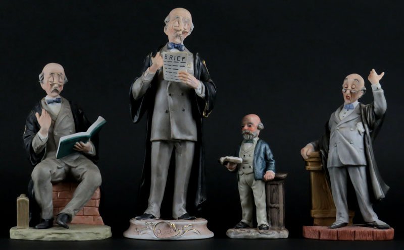 Four (4) Porcelain Judge Figurines Including: One (1) (1 of 1)