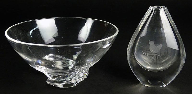Lot of Two (2) Crystal Tabletop Objects. Includes a (1 of 1)