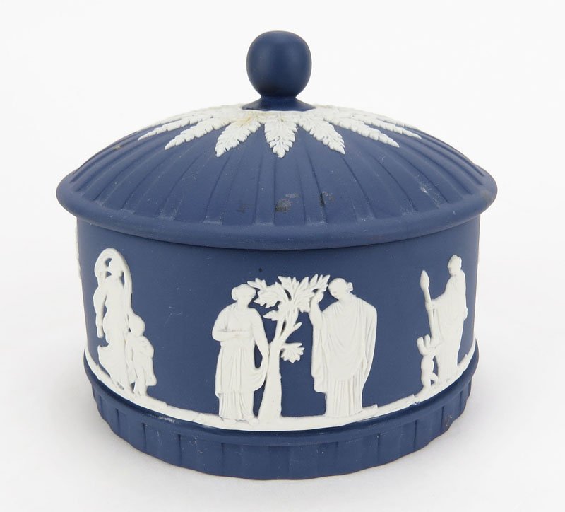 Dark Cobalt Blue Wedgwood Jasperware Covered Box. (1 of 1)