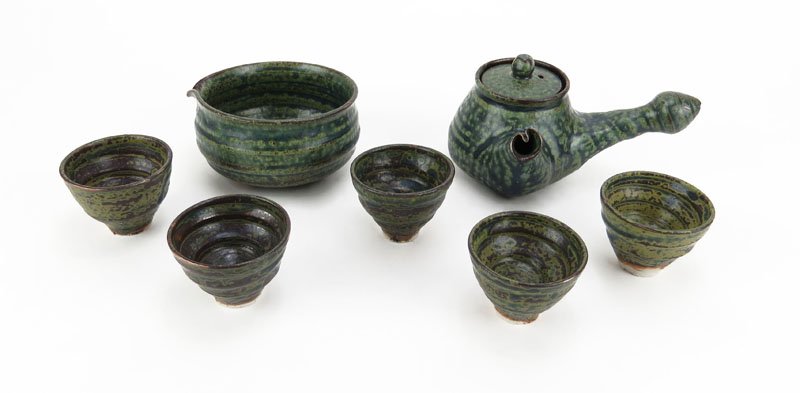 Japanese Pottery Sake Set with Five (5) Cups in (1 of 1)